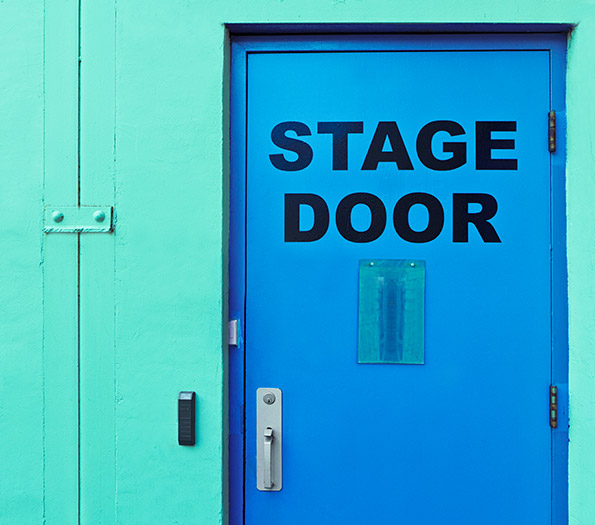 Theater stage door