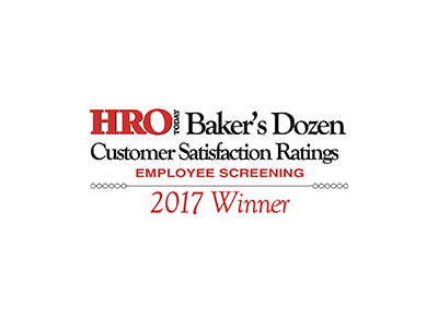 HRO Today 2017 Baker's Dozen Winner for Employee Screening